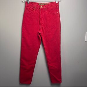 Dayana Womens Red Jeans 27 High Rise Slim Leg Spanish Designer Premium Denim